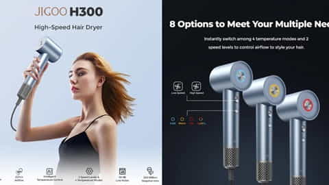 JIGOO H300 1600W High-Speed Professional Hair Dryer (200 Million Negative Ions)