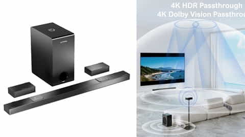 Ultimea Nova S80 Soundbar Subwoofer Speaker Kit (5.1.2 Channel, 520W Peak Power)