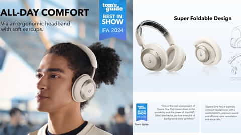 Anker Soundcore Space One Pro Headphones (Adaptive ANC, 40 Hours Playtime)