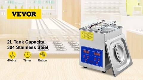 VEVOR 2L Ultrasonic Cleaner Stainless Steel (2L - for Commercial Personal Home Use)