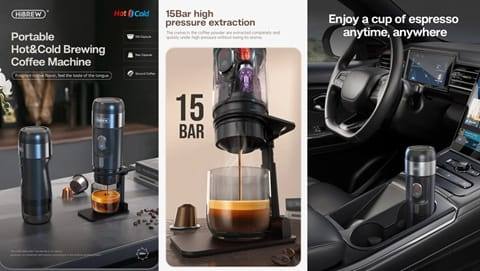 HiBREW H4A 80W Portable 3-in-1 (Espresso Coffee Maker with Gift Box for Car & Home)