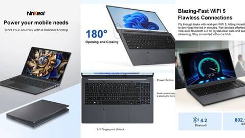 Ninkear A15 Air Laptop (IPS 15,6 inch Screen, AMD Ryzen 5 3500U,16GB RAM 512GB SSD)