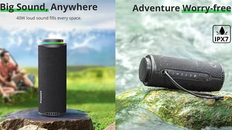 Tronsmart T8 Portable Outdoor Speaker (40W Power, 18 Hours Playtime - Black)