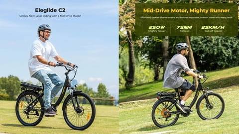Eleglide C2 Electric Bike (250W Motor, 36V 13Ah Battery, 26 inch Tires, 25km/h Max Speed)