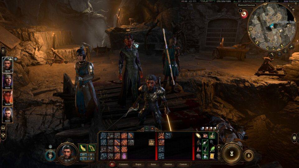 Στιγμιότυπο από Baldur's Gate 3 σε Fedora KDE Desktop